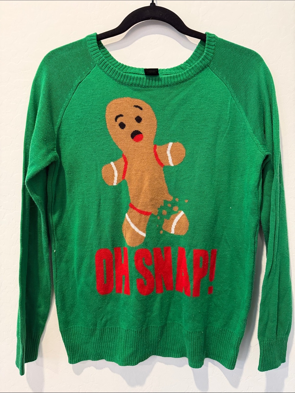 Green "Oh Snap" Gingerbread Sweater